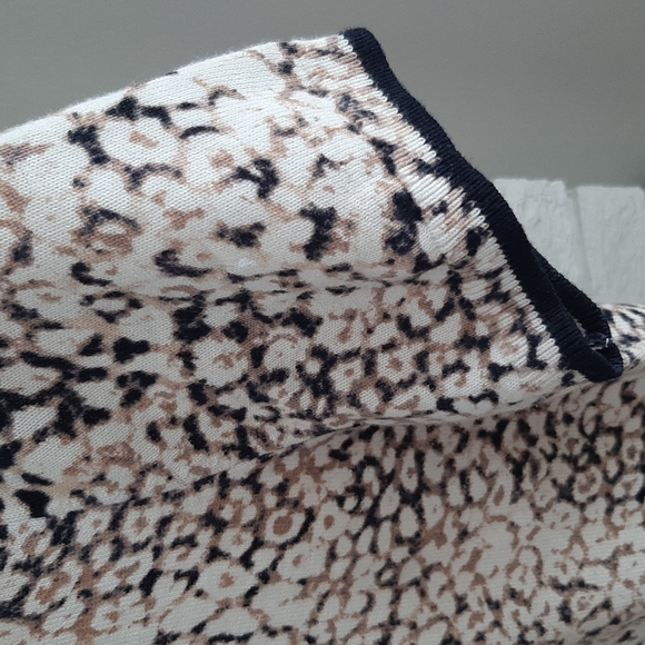 Women's Lands'end Knitted Short Sleeve Sweater Top Blouse Animal Print Size S - Picture 5 of 9